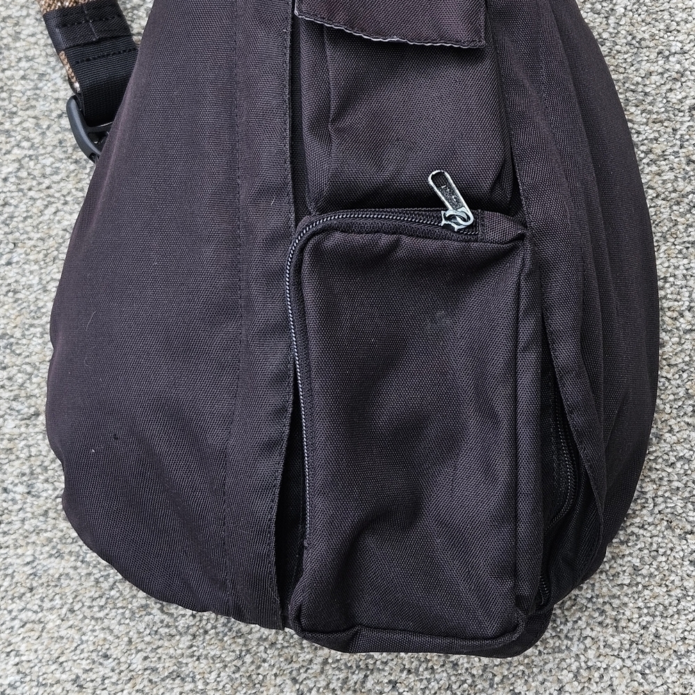 Kavu Rope Sling Bag Hiking One Shoulder Backpack Black Brown Travel Outdoor Bag - Picture 3 of 15